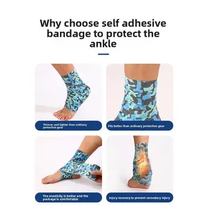 Sports foot bandages, football basketball, special training for anti-ankle sprains, fixed elastic self-adhesive ankle straps Healthcare Support