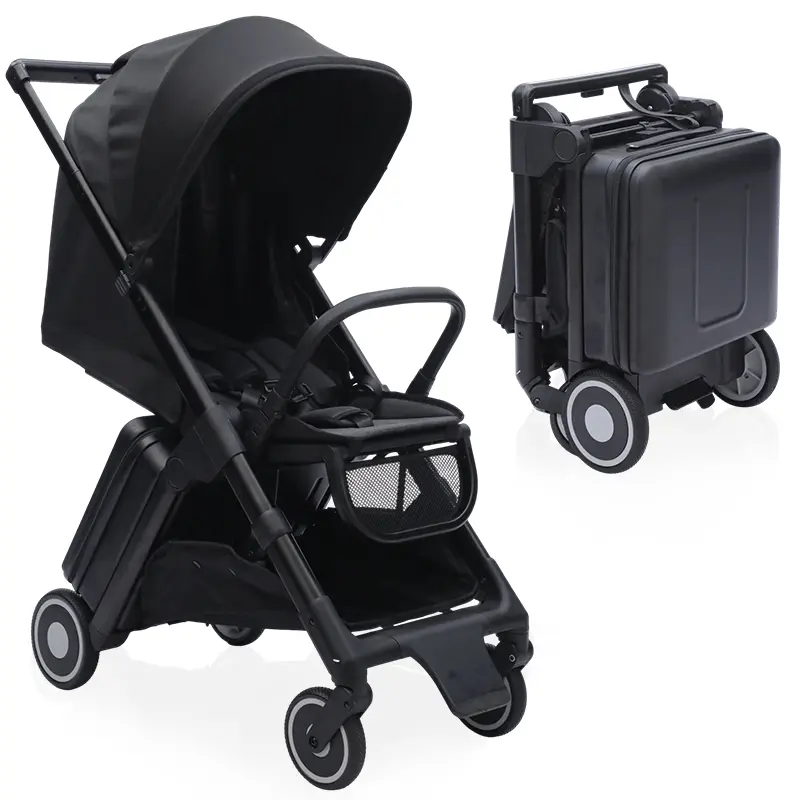 T5 2-in-1 Carry-On Luggage Stroller | 5-in-1 Convertible Baby Travel System (Stroller/Bed/Pushcart) | Airline-Approved 19L Suitcase Fits Under Seat | Smooth PU Wheels & TSA Lock | Lightweight Aluminum Frame
