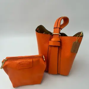 Valecchie Roma Duo – Italian Leather Bucket Bag + Pouch Set