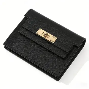 Women's Slim Solid Color Card Holder - Lightweight Casual Versatile Wallet for Daily Use, Credit Card ID Organizer