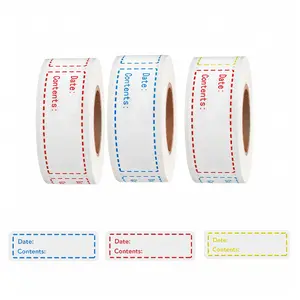 Freezer Labels 375pcs - 3"x1" Self-Adhesive Removable Food Labels | Write-On Waterproof & Oil-Proof Tape for Containers, Meal Prep & Pantry Organization (3 Rolls)