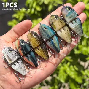 3D Printed Realistic Fish Lure with Dual Hooks, Slow Sinking Bait for Bass Trout Catfish, Bfs System Fishing Gear, Fishing Accessories, Artificial Fishing Lure, Fishing Tackle