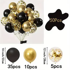 50pcs Confetti Latex Balloons Set, Wedding Party Decorations, Birthday Anniversary Graduation Holiday Home Decoration