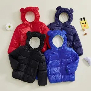 Ma&Baby Winter Infant Kids Baby Girls Boys Hooded Snowwear with Bear Ears Toddler Outerwear Lining Coat Warm Jacket