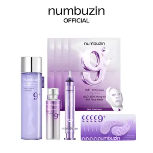 [numbuzin Official] No.9 Ultimate NAD+ Routine Set | No.9 Toner + Essence + Eye Cream + Under Eye Masks + Full-face Mask | Firming, Wrinkles, Fine Lines, Anti-aging | NAD+, Peptides based | 9 to 9 Skincare Routine