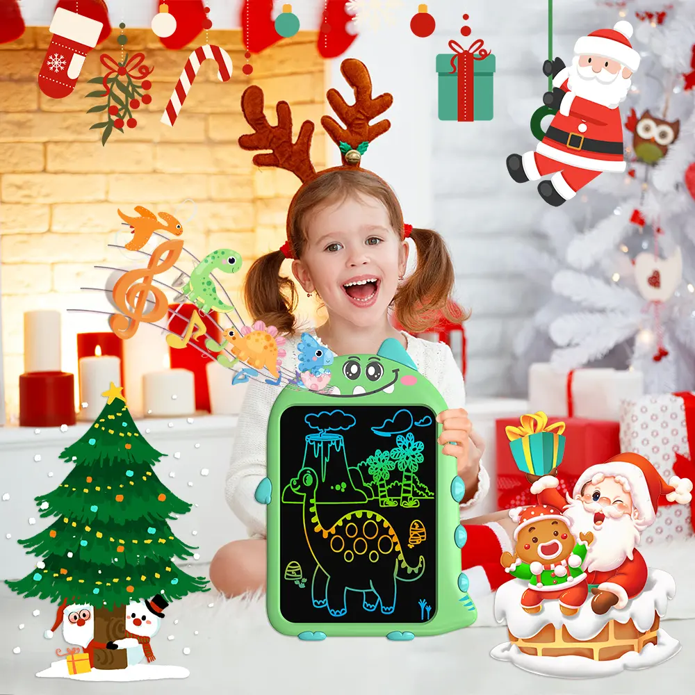 10" Dinosaur-Inspired LCD Writing Tablet for Kids – Rechargeable Doodle Pad with Dino Sounds, Voice Recording & Durable Design for Creative Learning