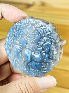 Blue Moonstone Pegasus Carving Labradorite DIY Pendant Necklace, Unique Home Decor Gift, Relaxing Atmosphere, bring unique charm to home decoration, create a tranquil atmosphere, is a perfect gift for those who love nature and home life.