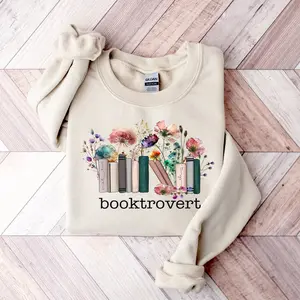 Booktrovert Shirt: Floral Book Lover Gift, Book Lover Shirt, Reading Graphic Hoodie, Reading Book, Gift For Reader