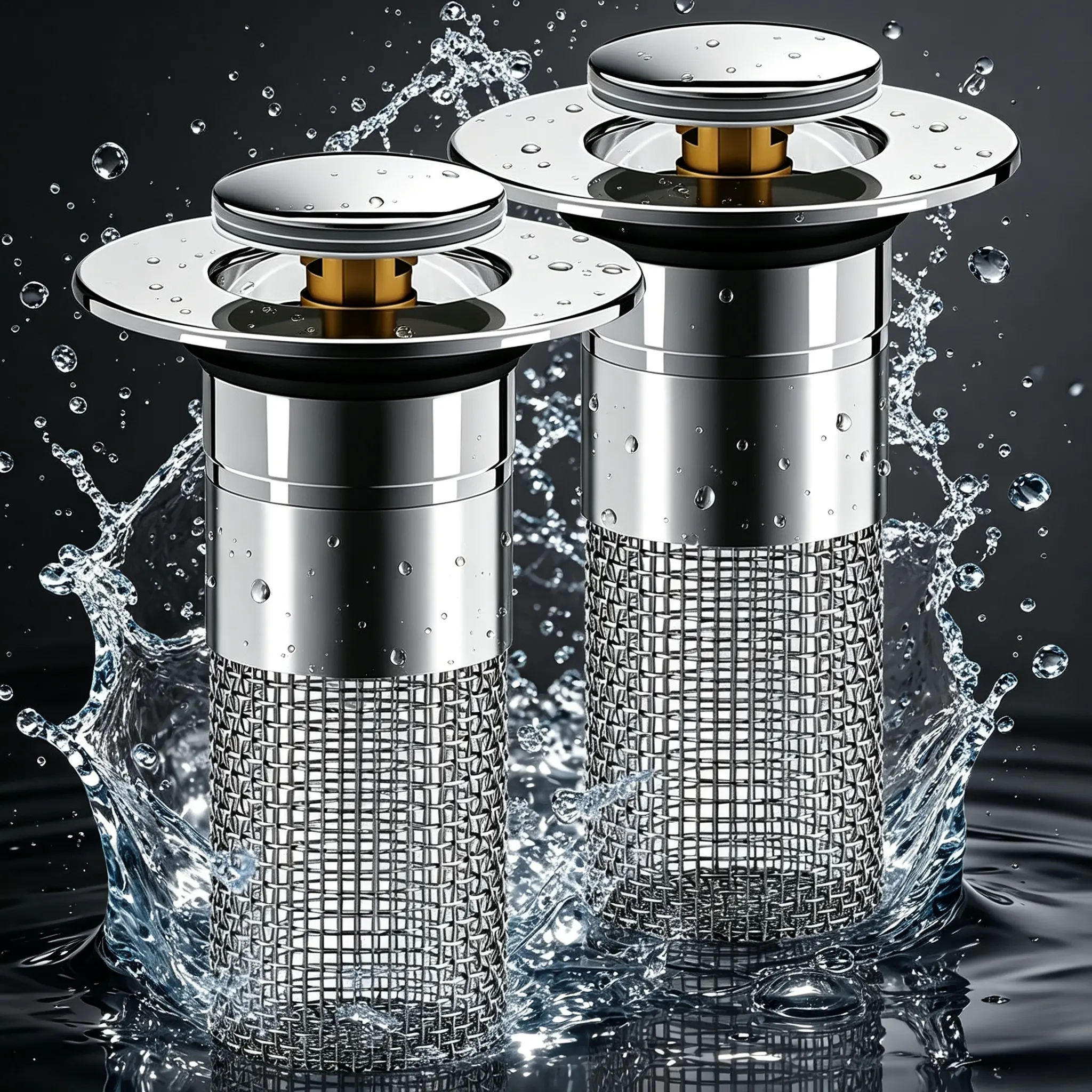 Drain strainer,Bathroom Sink Stopper Hair Catcher, Universal Pop Up Sink Drain Filter with Stainless Steel Basket, Anti Clog Bathroom Essentials summerwins