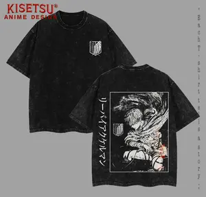 Levi Ackerman Anime Tshirt – Retro Vintage Oversized Washed Heavyweight Cotton Tee, Attack on Titan Merch, Levi Ackerman Graphic shirt, Anime Lover Gift, Casual Streetwear, Manga Fans Clothing, Crewneck Style, Soft Tops , Anime Gift For Boys