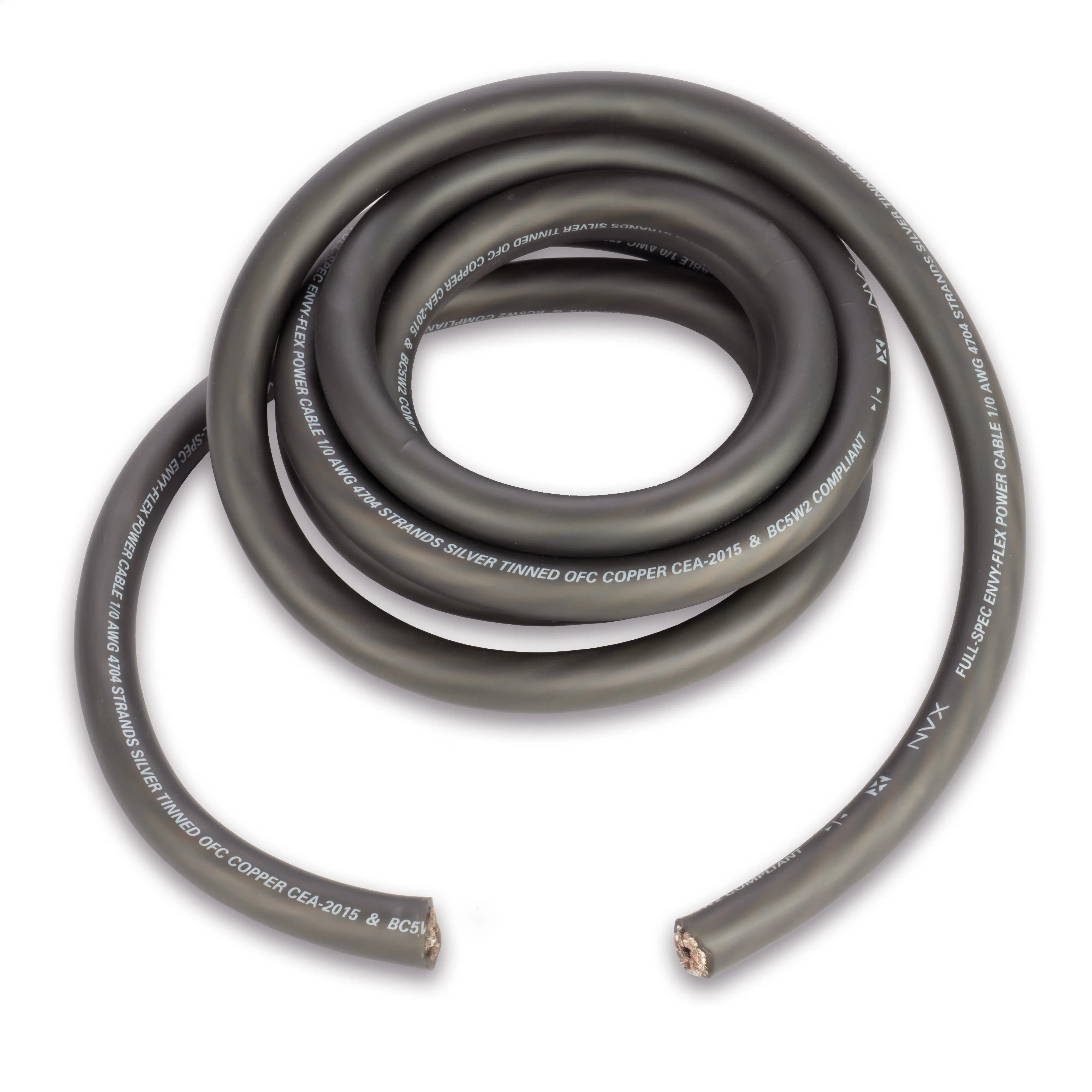 XW0GR10 10 ft 1/0-Gauge EnvyFlex True Spec Oxygen-Free Copper Power and Ground Wire (Gray)
