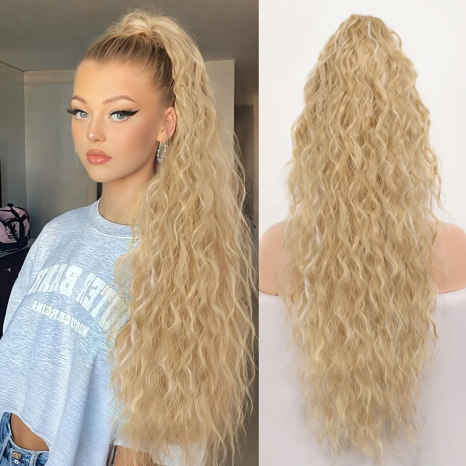 Golden Blonde with Bleach Blonde Highlights