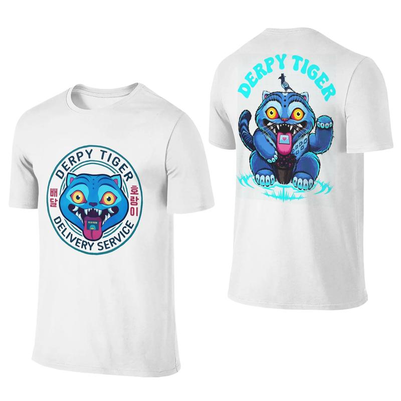 KPop Demon Hunters T-Shirt Adult Derpy Tiger Streetwear 100% Cotton T-Shirts Summer O-Neck Harajuku Tees Custom Big Size Tops