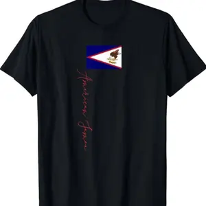 American Samoa Pole Flag Signature Athletic T-shirt