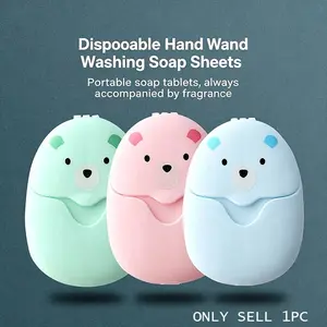 Portable Soap Box Pack, Travel Soap Sheets, Disposable Outdoor Cleaning, 50 Pieces, Kids Hand Wash, Student Friendly, Compact Design