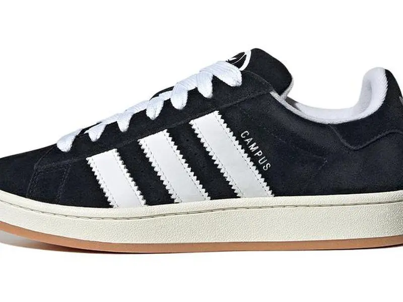 Men's Adidas Campus 00s Velvet Suede Sneaker - Soft Split Leather, Gum Rubber Sole, Ankle-Cut, Core Black Everyday Athletic Casual Walking Footwear