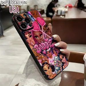 Baddie themed phone case featuring vibrant artistic designs compatible with iPhone 16 15 14 13 12 and 11 Pro models made of TPU material offering great protection perfect for friends family birthdays holidays and Valentine's Day gifts