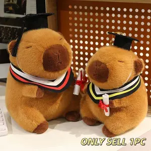 Graduation Capybara Plush Toy, Cute Cuddly Huggable Stuffed Animal Gifts, Graduation Gift for Students, Kids Graduation Season Decor, Soft and Adorable, Cute Animal Design