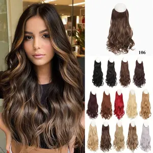 Long  Wavy Hair Extensions One Piece 22 Inch Secret Hair Extensions Natural Wavy HairPieces For Women Clip In Extensions Heat Resistant Fiber Extensions