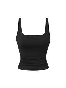 Y2K Summer New Slim-Fit Solid Color Tank Top, Breathable Sleeveless Cropped Top in Blue, Perfect for Outings and Parties