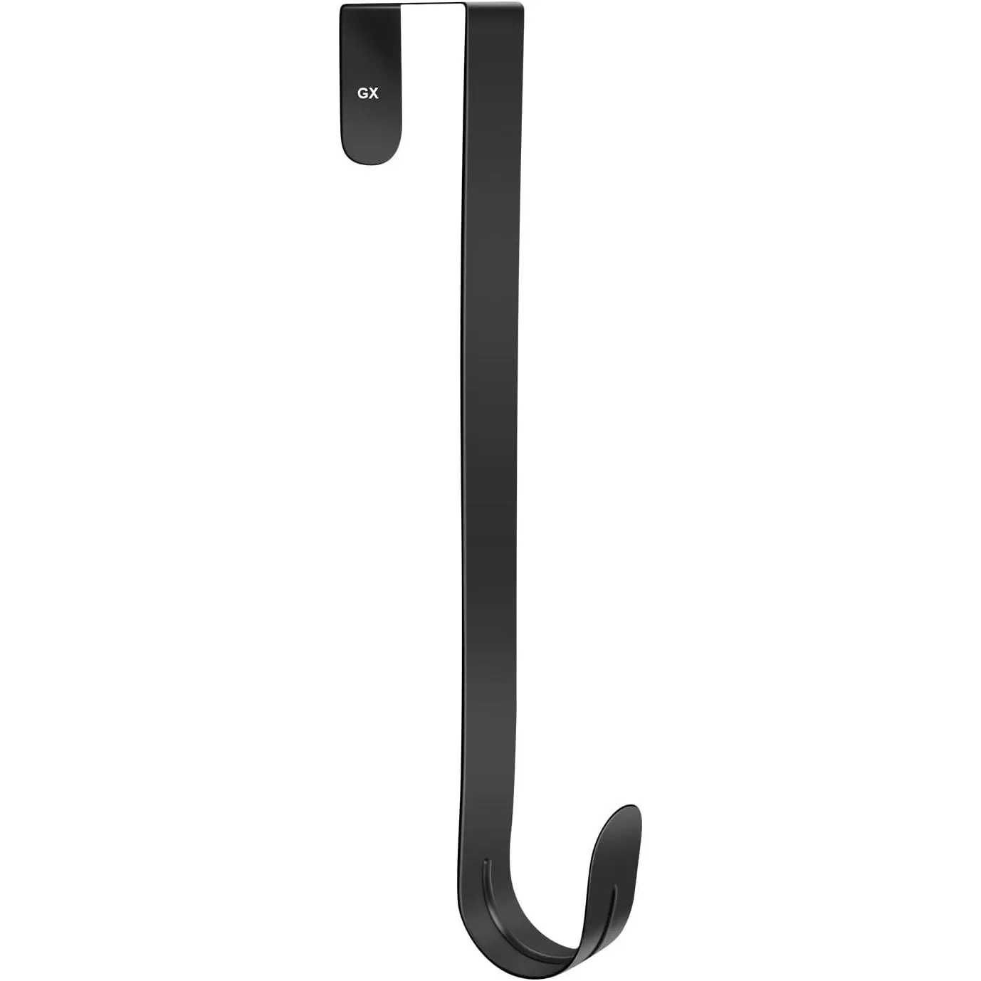 12" Wreath Hanger for Front Door - Large Wreath Metal Hook for Christmas Wreath Over The Door Single Hook, Black