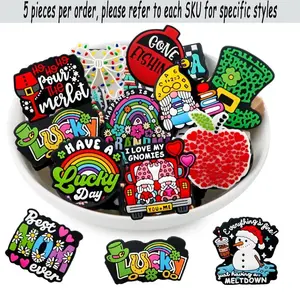 5 New Silicone Focus Beads Lucky Love Beads DIY Jewelry Marking Bracelet Necklace Keychain Handmade Accessories DIY Beading Making Accessories