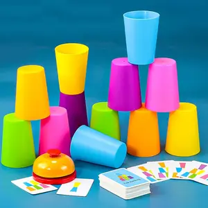 Stacking Cups Game Set, 2 Player Battle Cup Stacking Game, Educational Puzzle Competition Cup Stacking Tabletop Game, Family Fun Game, Interactive Toy