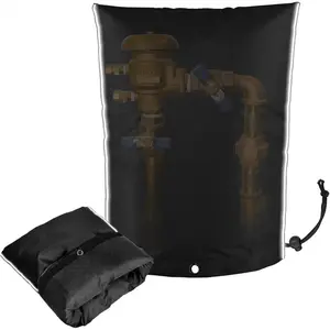 900D Heavy Duty Waterproof Windproof Tear-Resistant Backflow Insulation Cover for Sprinkler Well Pump 16-20In Black Grey