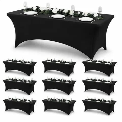 Craft And Party 12 Pack Spandex Tablecloth, Fitted Tablecloth, Stretch tablecloth for arty, Wedding, Cocktail, Banquet, Festival, Tradeshow Festive Decoration Graduation Ceremony Decoration