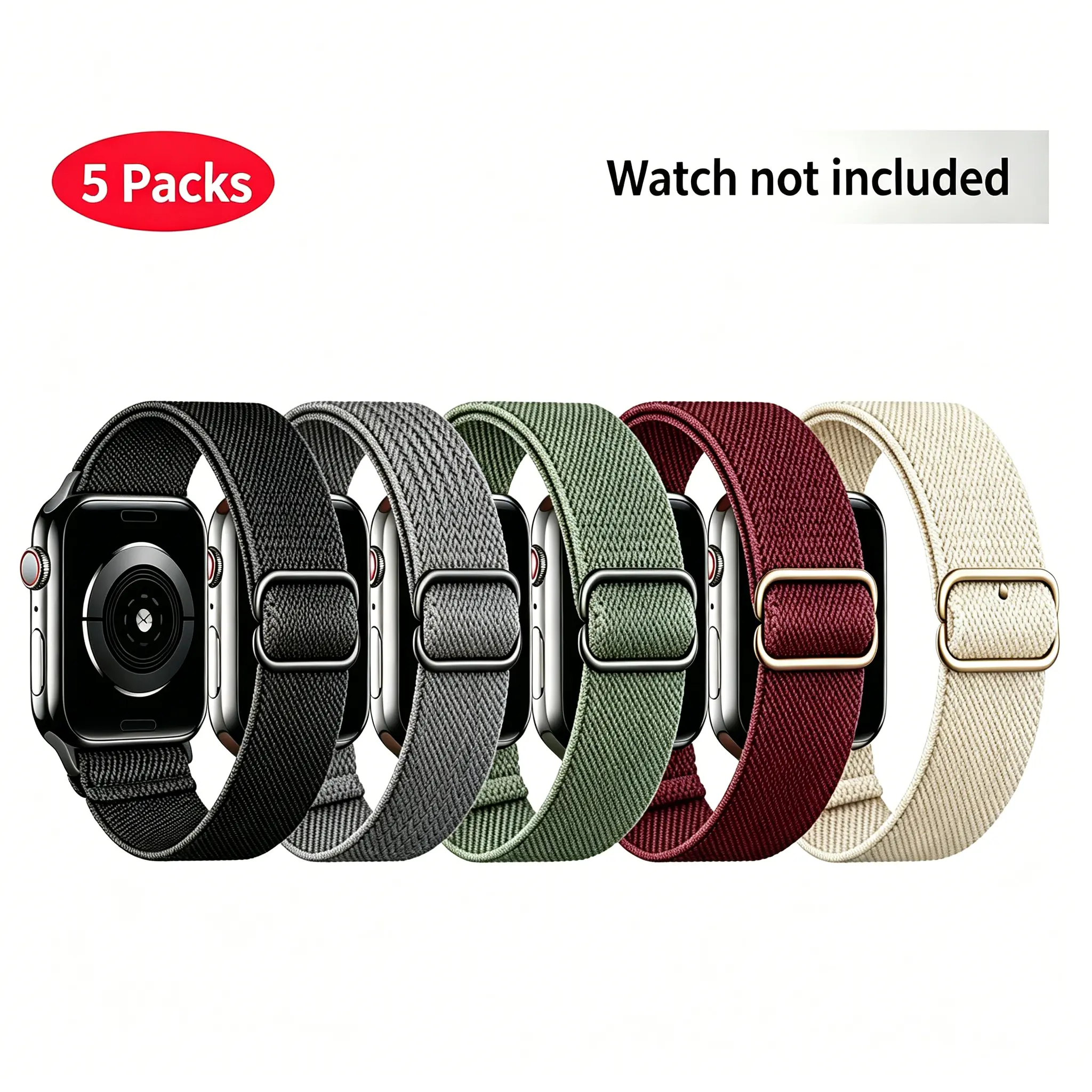 2026 Nylon Smart Watch Band – Adjustable, Elastic & Breathable Replacement Strap for Apple Watch & Smartwatches Durable Wearable Multicolor
