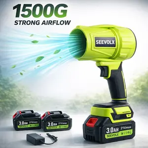SEEVOLX 21Vmax Cordless Leaf Blower, Cordless Turbo Jet Blower, for Car Drying, Dust Cleaning, Snow Removal, lawn care