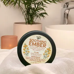 Soothing Ember: Herbal Balm for Tired Muscles, Tension, & Discomfort - with Cayenne, Arnica, St. John's Wort, Ginger, & Sweet Basil - Circulation Support & Energetic Flow