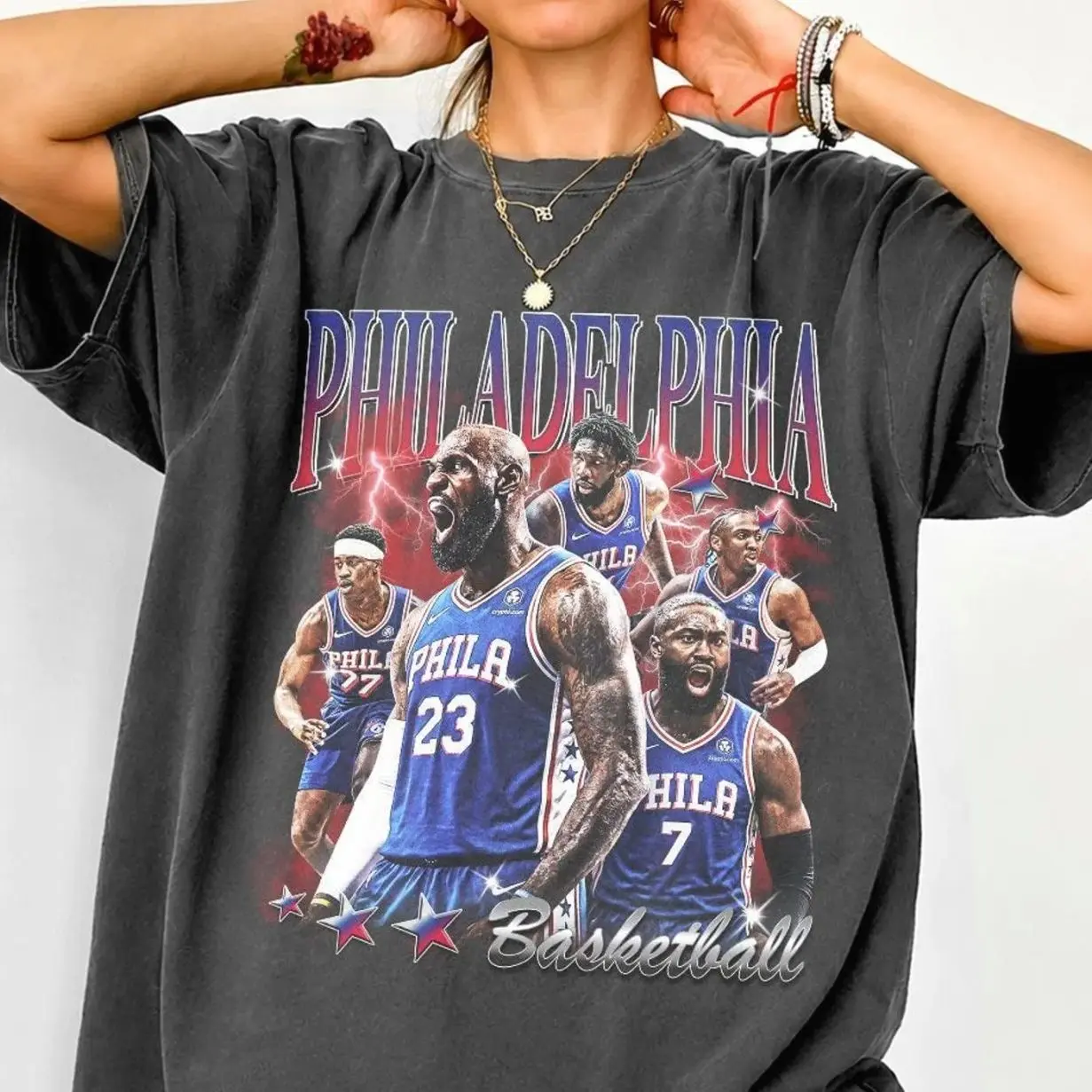 Vintage #LeBron James Bootleg Rap Tee, Philadelphia Basketball Sixers Shirt