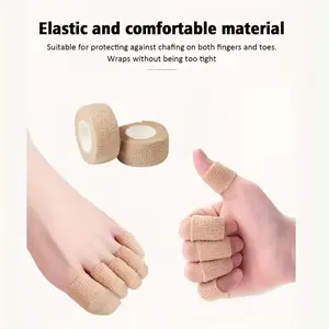 25 PCS Brown/White Multi-Functional Finger/Toe Tape, Durable Elastic Bandage, Writing-Friendly Finger Support Tape, Self-Adhesive Toe Protectors, Ideal for Writing, Office Work, Sports, Running, and Walking—An Essential Daily Must-Have