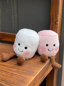 Cute marshmallow doll doll bag pendant keychain, suitable for daily wear, vacation and dating occasions, and also a surprising and exquisite small gift, Round