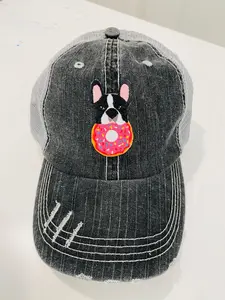 French Bulldog Donut Vintage Trucker Cap