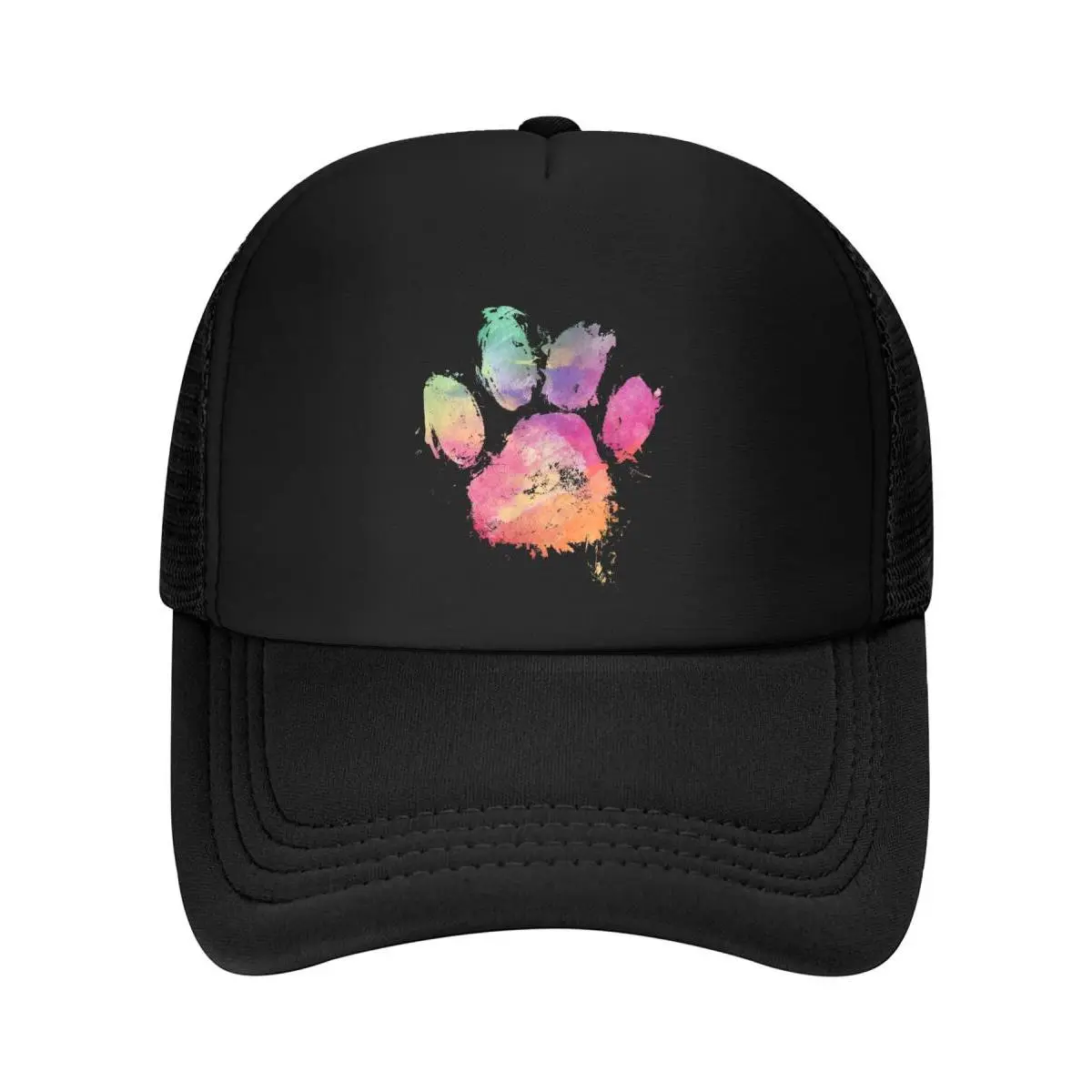Unisex Mesh Baseball Cap for Animal Lovers with Watercolor Paw Print - Lightweight, Breathable, and UV-Shielding for Everyday Wear, Animals, High-Quality Mesh, Unisex Fit, Casual, Durable, Lightweight Sunscreen, High-Mesh