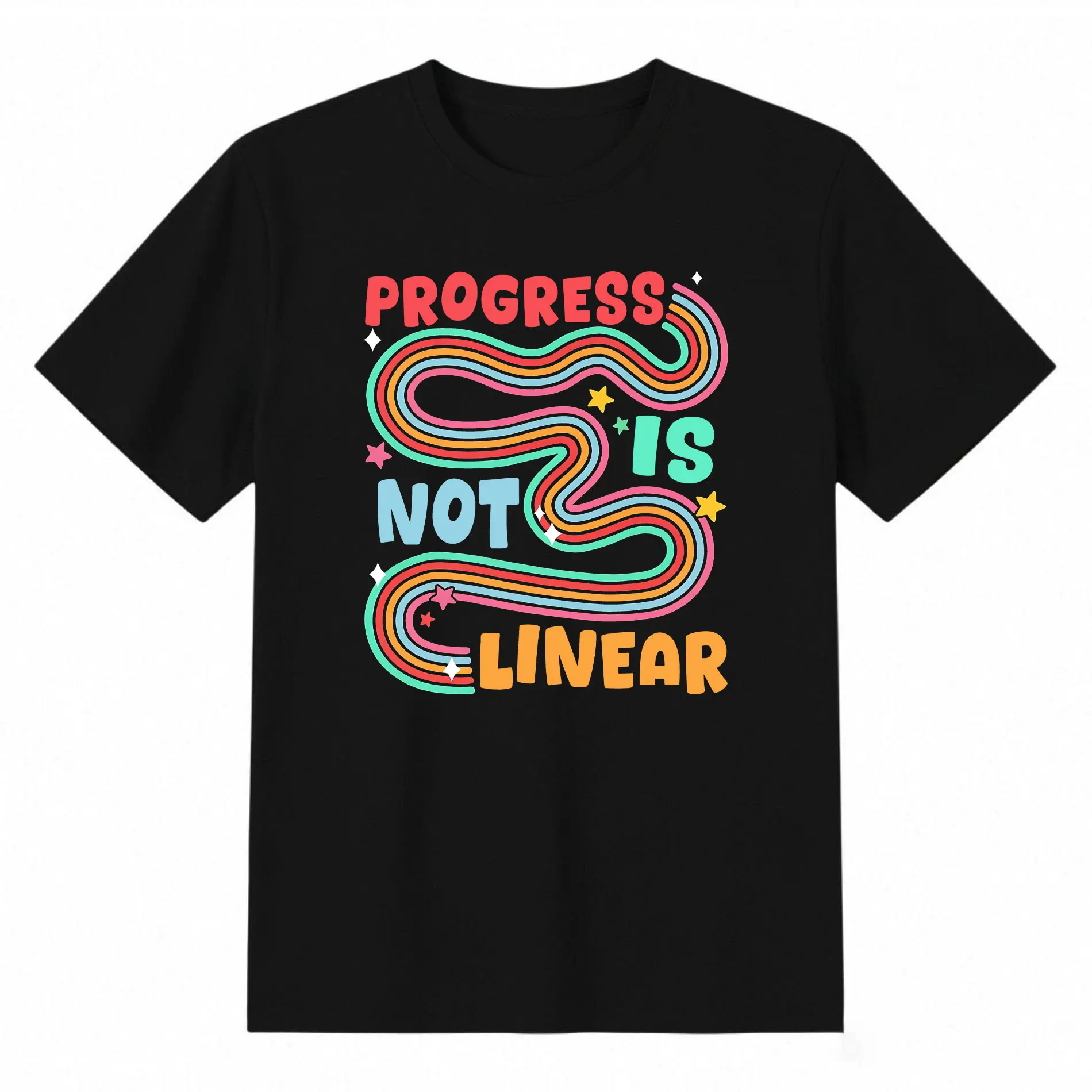 Progress Is Not Linear Sped Ed Special Education Teacher T-Shirt summer casual short sleeve tee