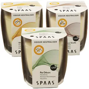 Odor Eliminator Candle For Pet, Smoke, or Kitchen Odors, 25 Hour Burn Time, Highly Fragranced & Premium Blend, In Glass Jar