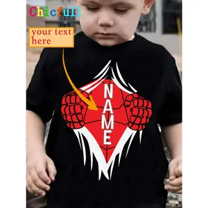 ized Boys' Custom Name T-Shirt with Name/Initials - ' Casual Round Neck Summer Tee, Custom Lettering for Events, Birthdays & Casual Attire - DZTX3027 Model Number (Add Your Name) (3-13Y)