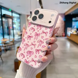 Premium Phone Cases for iPhone 17 Pro Max Air 16 15 14 13 12 Girly Design Bow and Heart Silicone Phone Case Full-Cover Lens for Drop Protection, Soft & Skin-Friendly Shell, Fully Shockproof Protective Cover