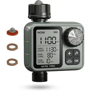 Sprinkler Timer Ourdoor,Digital Pogrammable Hose Timers with Rain Delay/Manual/Automatic Drip Irrigation Controller System, Water Timer for Garden Hose with Large Display for Garden, Lawn, Yard