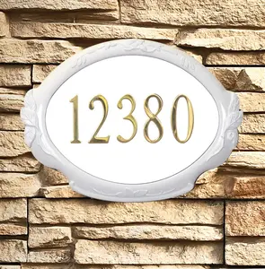 Special Lite Products SAP-4110-WH Flower Aluminium Address Plaque - Powder Coated White, Home Supplies Signs