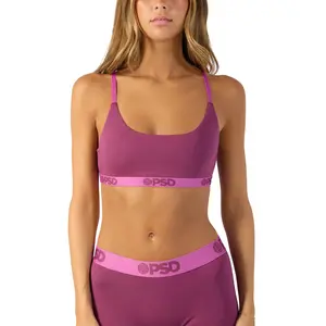 PSD Womens Magenta Purple Scoop Bralette - Premium Modal Fabric Bralette with Adjustable Straps, Soft Comfortable and Cute Womenswear