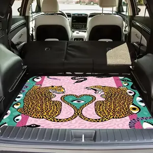 Luxury Leopard Print Velvet Car Boot Mat, Durable Material, Perfect Gift for Christmas & New Year, Keeps Interior Clean & Neat, Car Floor Mats