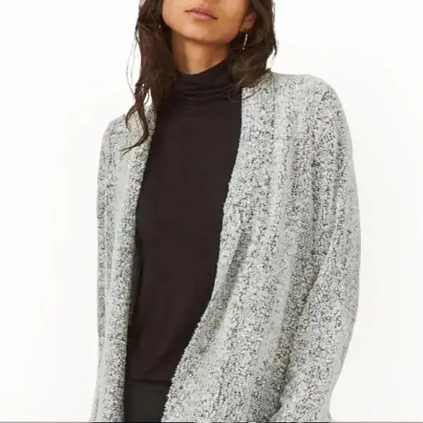Vince Camuto  Women's Open Front Long Cardigan Sweater. Color — Silver Heather Comfortable Fabric