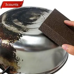 3-Pack Nanocarbon Silicon Sponge, Nano Abrasive Sponge for Kitchen Cleaning, Rust Removal Sponge Block, Magic Sponge Brush for Pots and Pans