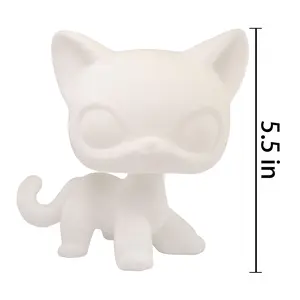 5.5 Inches DIY Jumbo White Shorthair Cat Mold Parent-child Interactive Toy Children's Toy Cultivating Children's Drawing and Manual Skills