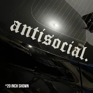 Antisocial Decal Windshield Banner Sticker JDM Sad Boyz Car Window Decal | Anti Social Decals