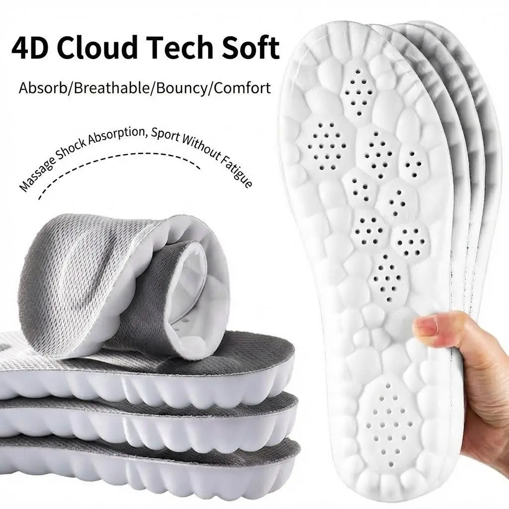 PHEFEE 4D Cloud Comfort Insoles, Super Soft Ergonomic Shoe Inserts for Pain Relief & Shock Absorption